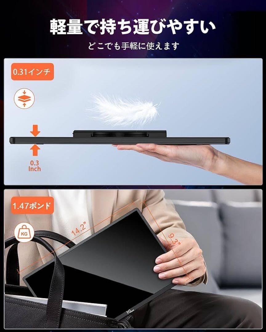 NGTeco N3 ノートパソコン用 16インチ 1200P モバイルモニター Amazon