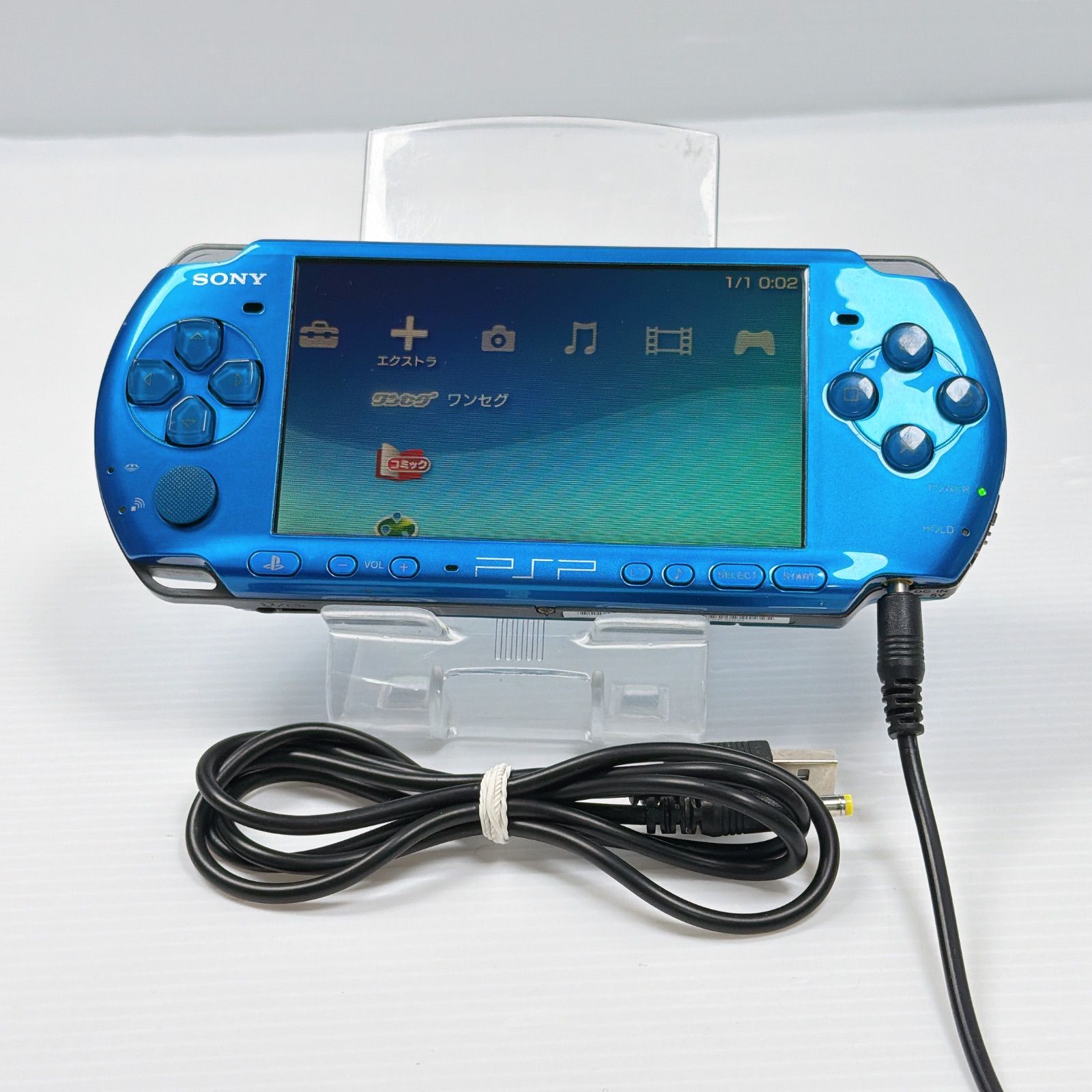 良品中古 PSP-3000 バイブラント・ブルー  M777 PSP 3000 バイブラントブルー 画面綺麗 良品 遊べるセット 動作確認