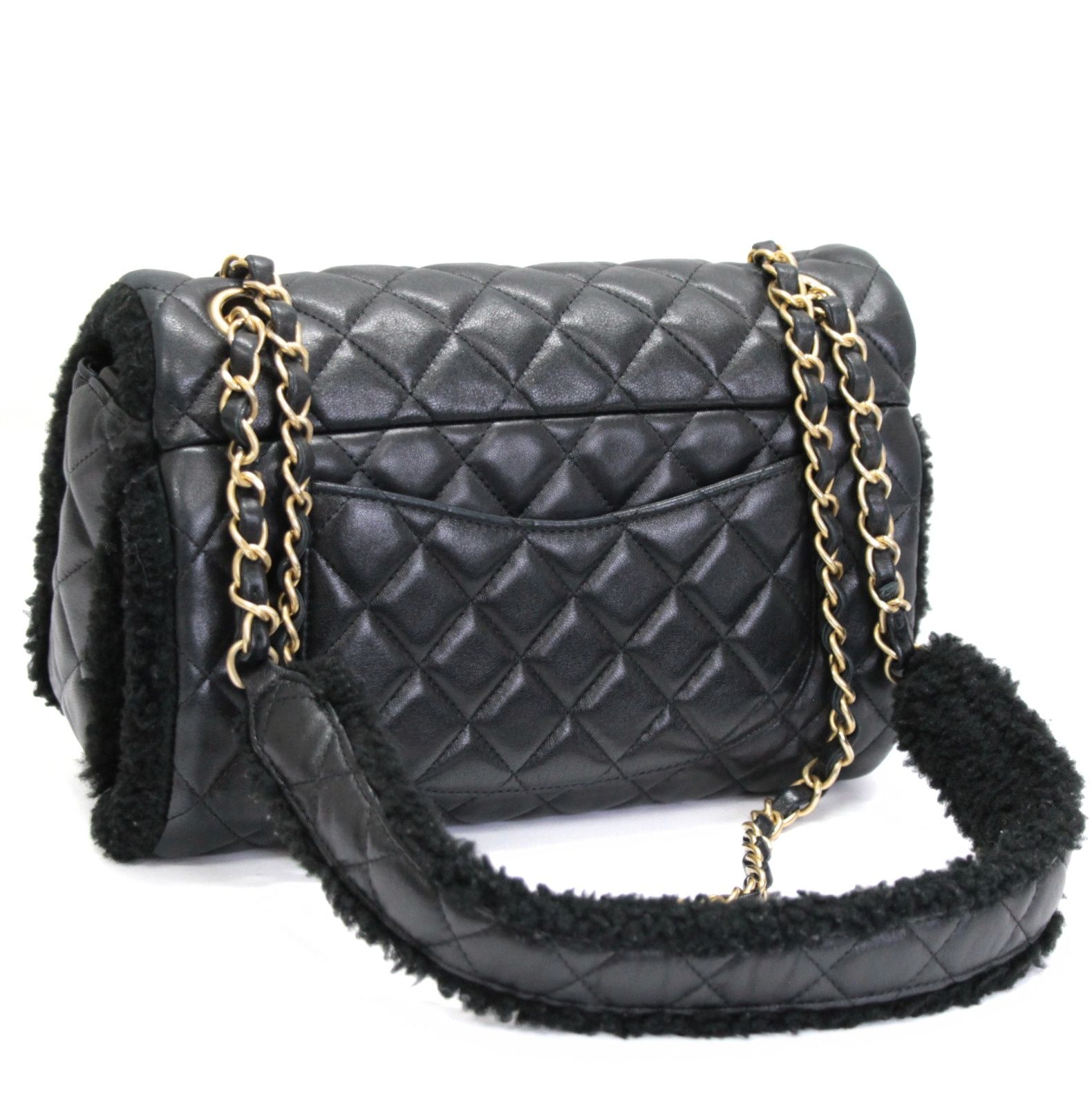 美品 シャネル CHANEL マトラッセ25 マフフラップ チェーンショルダー 