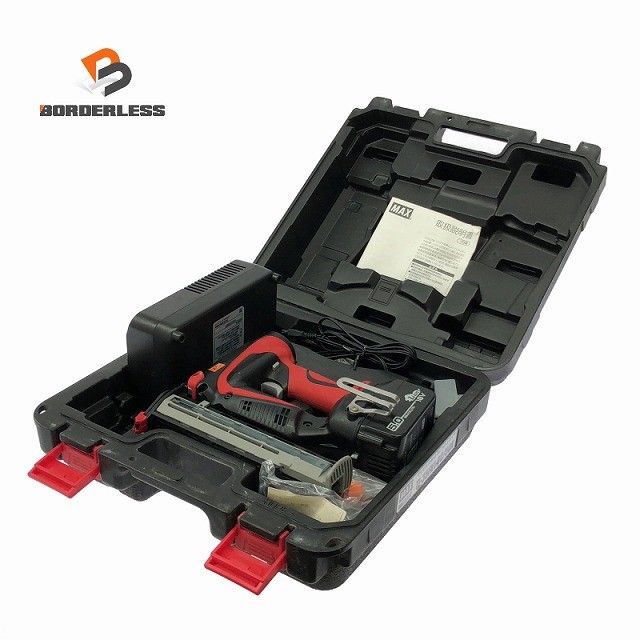 ☆比較的綺麗☆MAX マックス 18V 充電式フィニッシュネイラ TJ-35FN1 バッテリ1個(5.0Ah) 充電器 ケース付 コードレス 仕上釘打機128169