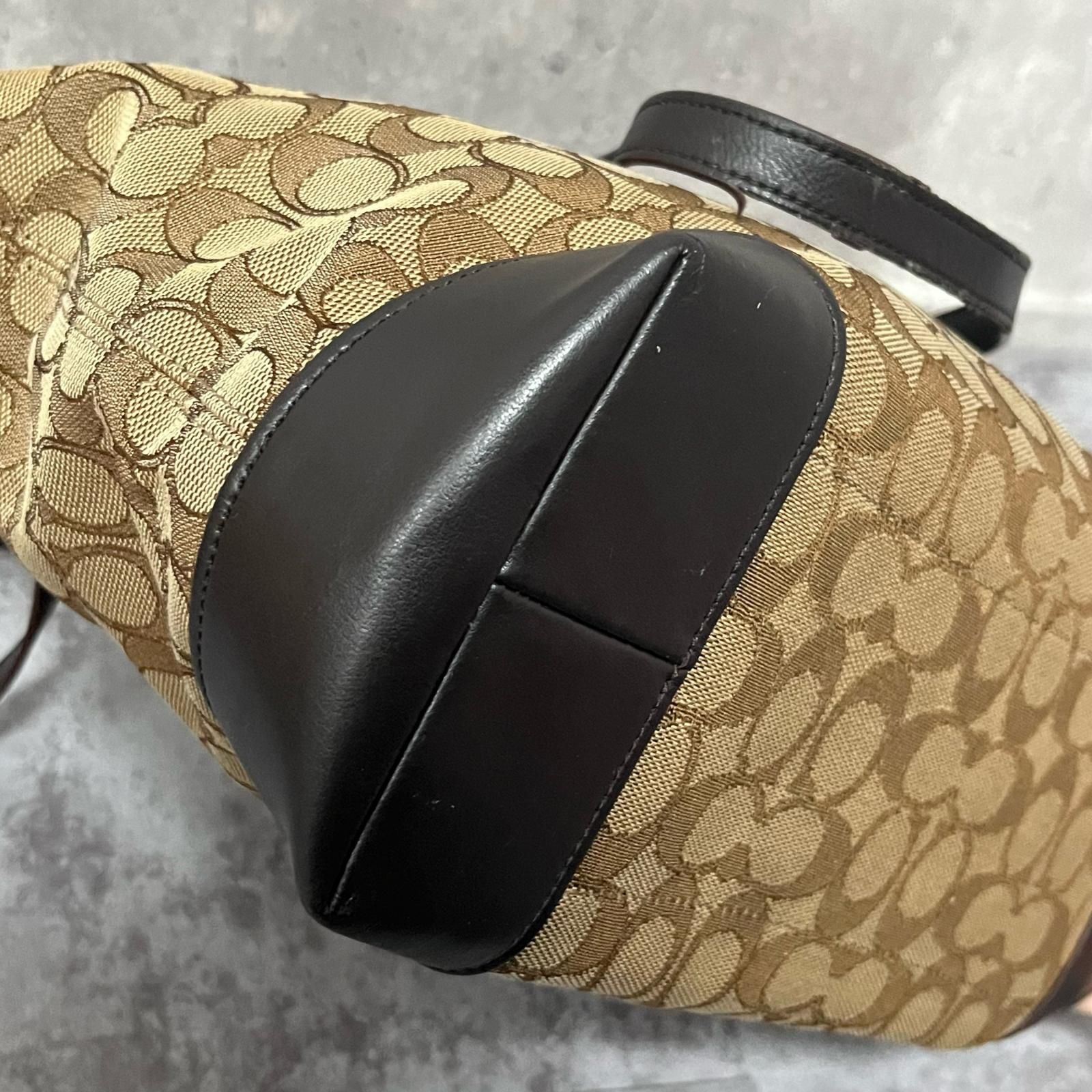 COACH】コーチ シグネチャー柄トートバッグ トートバッグ PVC×レザー 