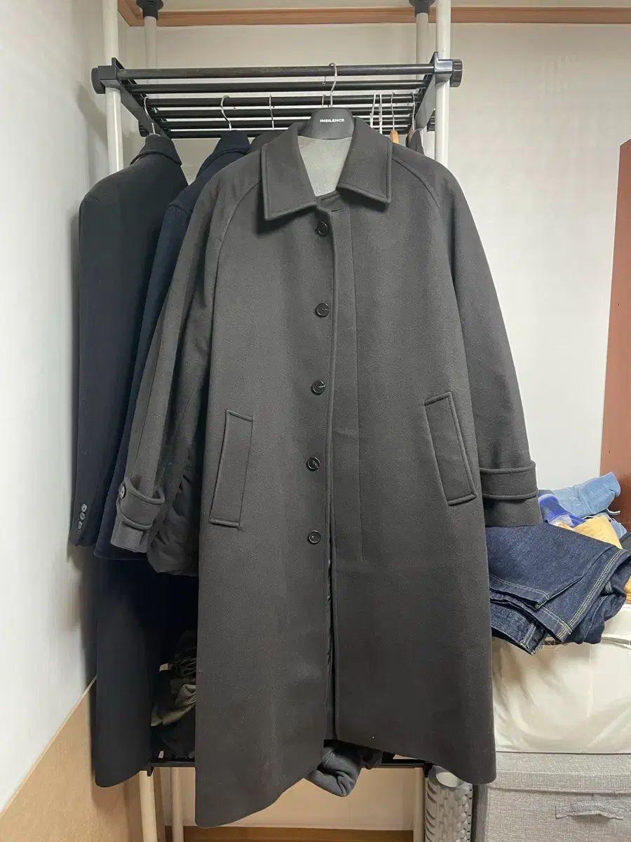 INSILENCE 麻 カシミア バルマカーンコート マッドグレー(L)