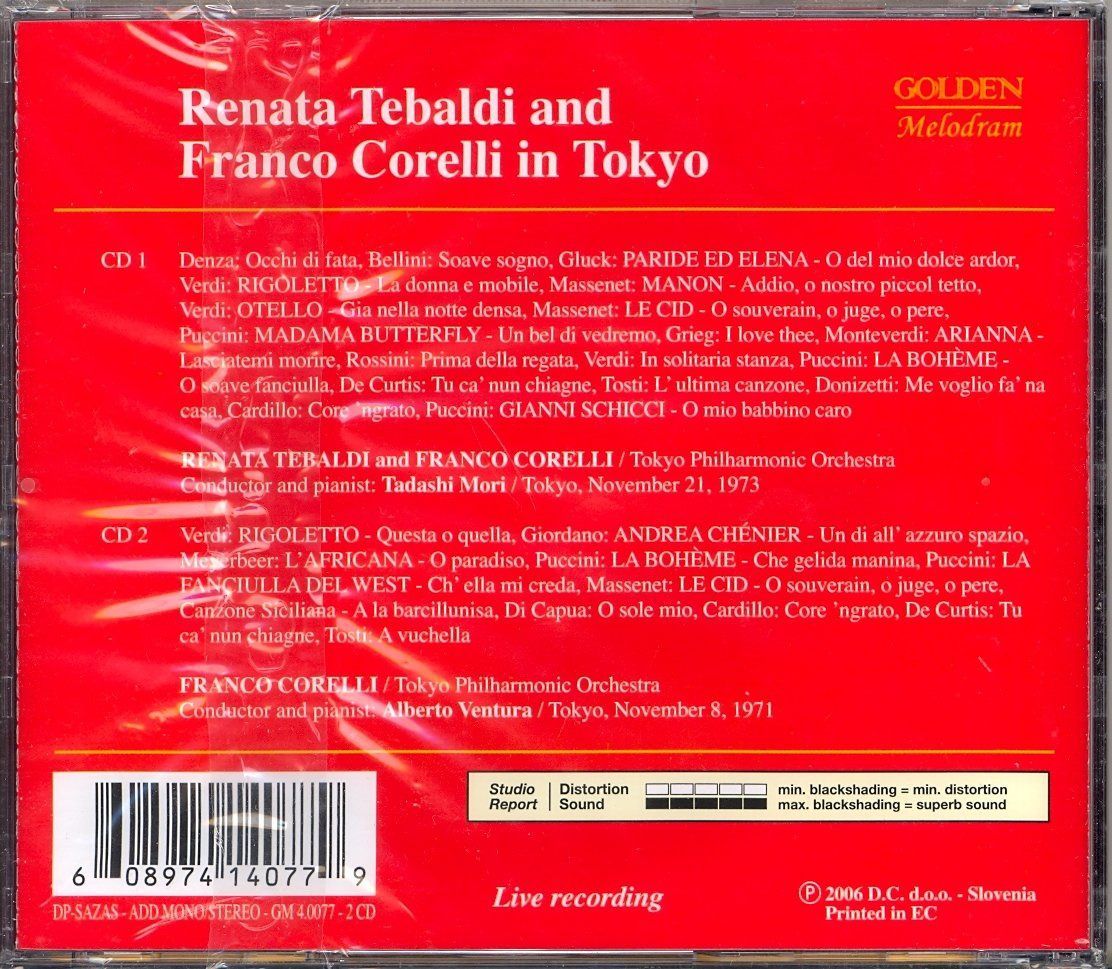 【CD】Renata Tebaldi & Franco Corelli in Tokyo