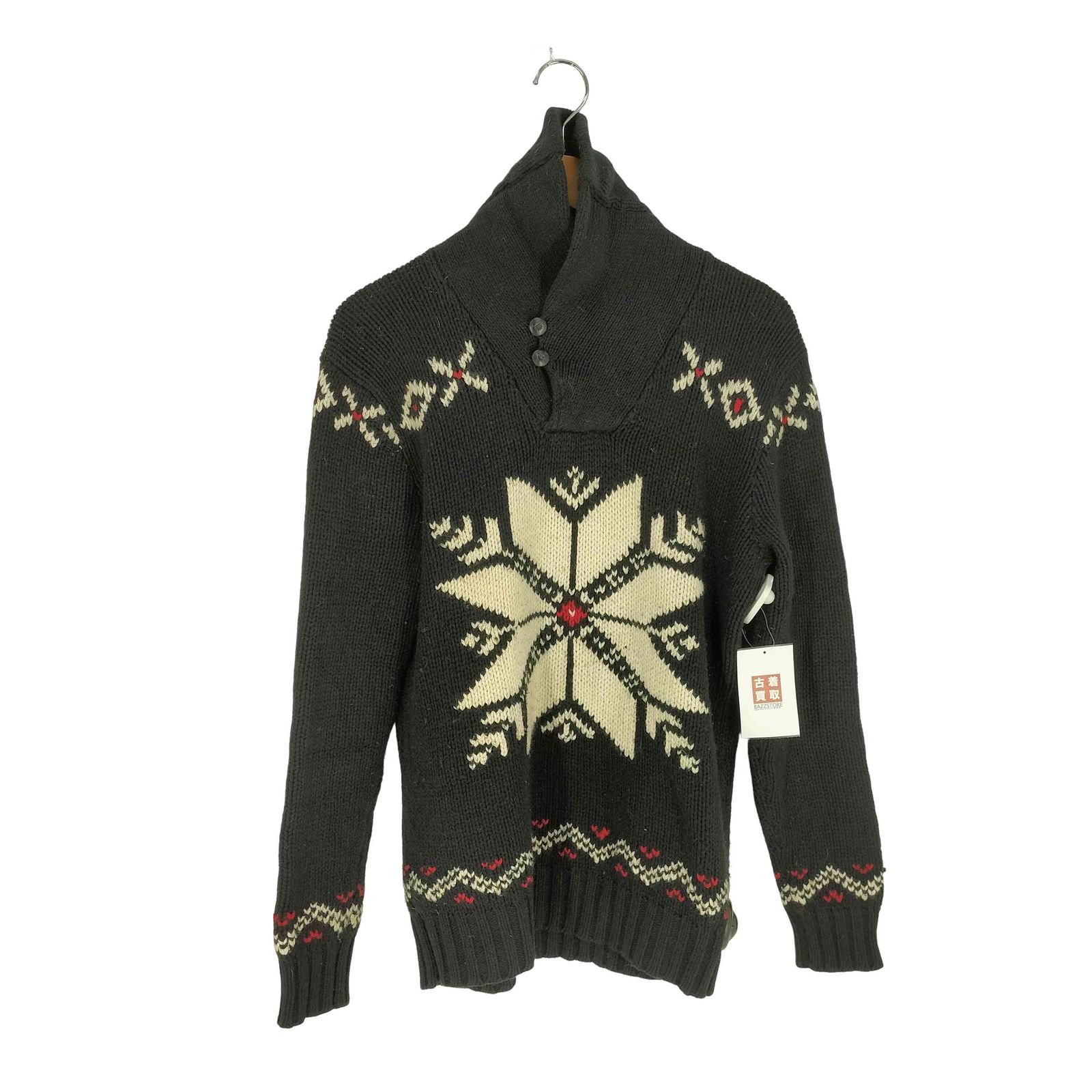 ポロバイラルフローレン Polo by RALPH LAUREN コットンカシミヤ ノルディック柄 ショールカラーニット メンズ import：XS