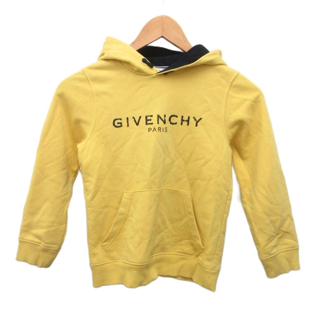ジバンシィ GIVENCHY パーカー スウェット フーディー プリント ワレ加工 子ども服 イエロー 8 ■IBO96