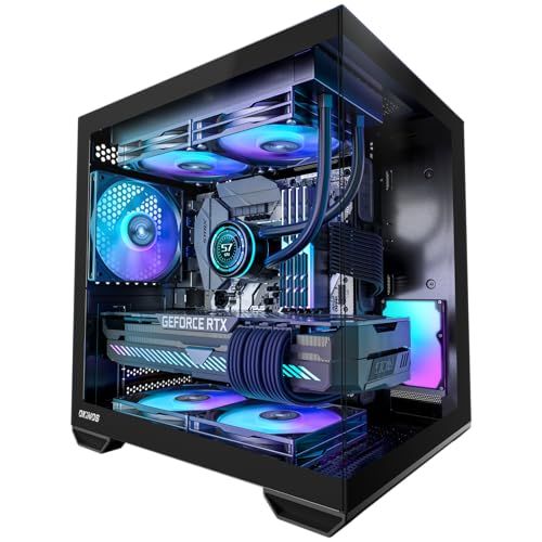 Okinos MATX PC Case, Top 240mm Radiator Support, 5 PCIe Slots for Max GPU Cooling, Extra Space for 160mm PSU & Easy Cable a6eeba53