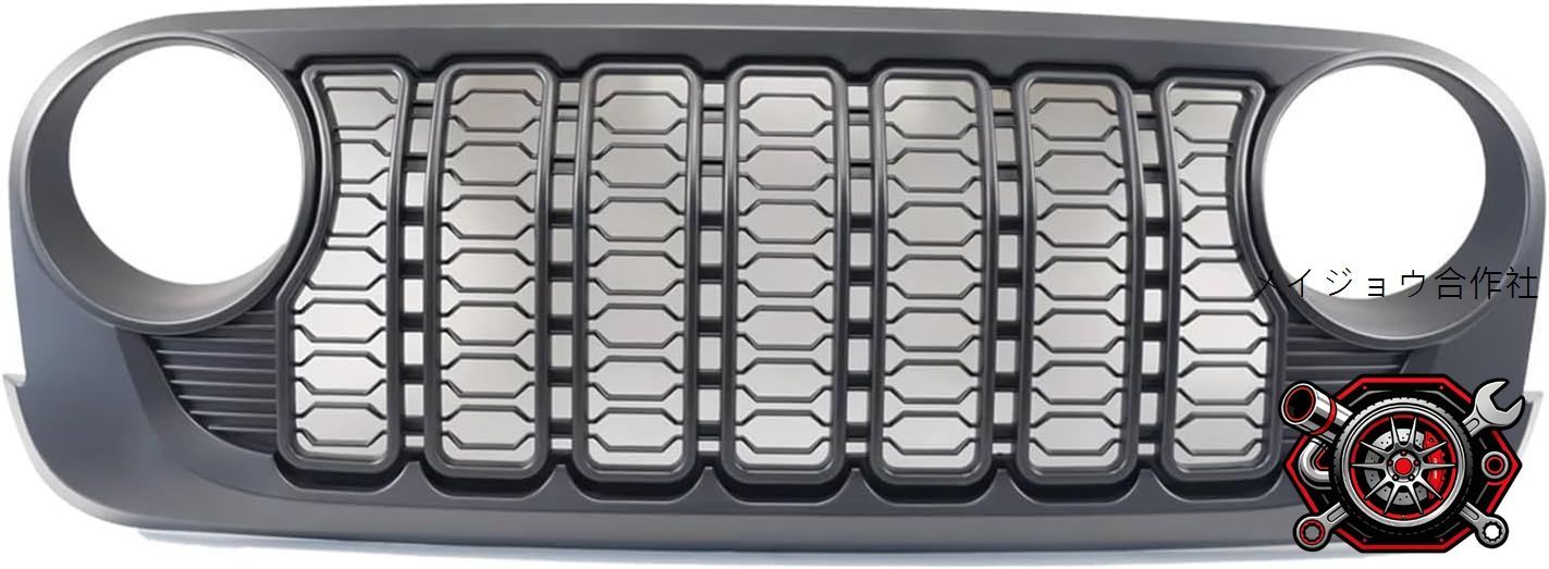 売れ筋フロントバンパー メッシュグリル JLスタイル JK 2007-2017対応 マットブラックCP523