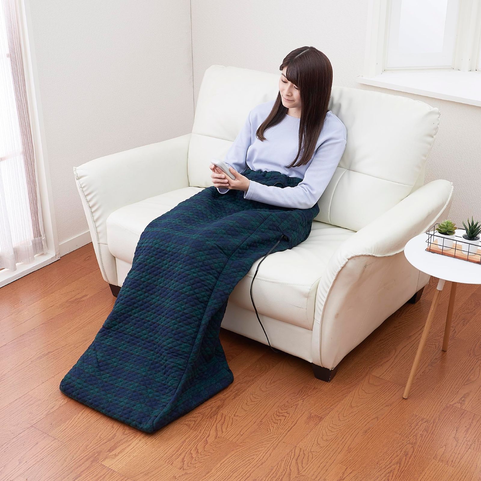 新品 Sugibo(スギボー) 洗える 電気足温器 あったか脚入れヒーター 日本製 フットウォーマー 省エネ 頭寒足熱 無段階温度調節 切り忘れ防止タイマー SB22AH20(GR) ウール調ブラックウォッチ