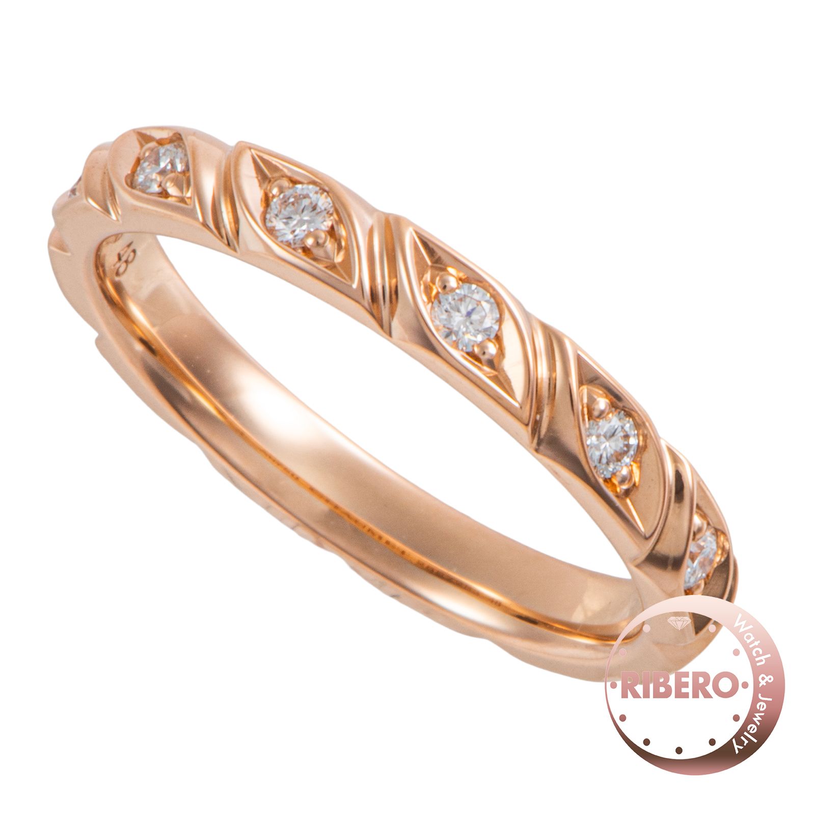 Chaumet ショーメ トルサード ドゥ ショーメ コレクション マリッジリング 082726-048 指輪 8号 K18PG ダイヤモンド ピンク ゴールド【中古】