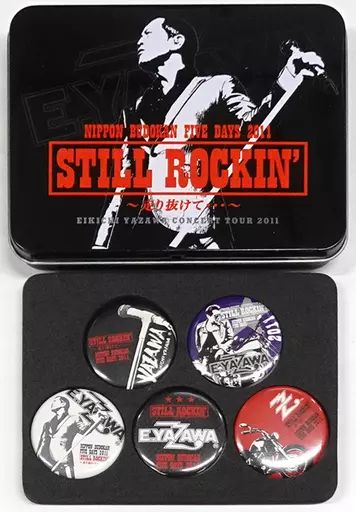 矢沢永吉 缶バッジ 5点セット STILL ROCKIN’ 2011 ケース付き 中古】バッジ・ピンズ 矢沢永吉 缶バッジセット(5個組) 「EIKICHI