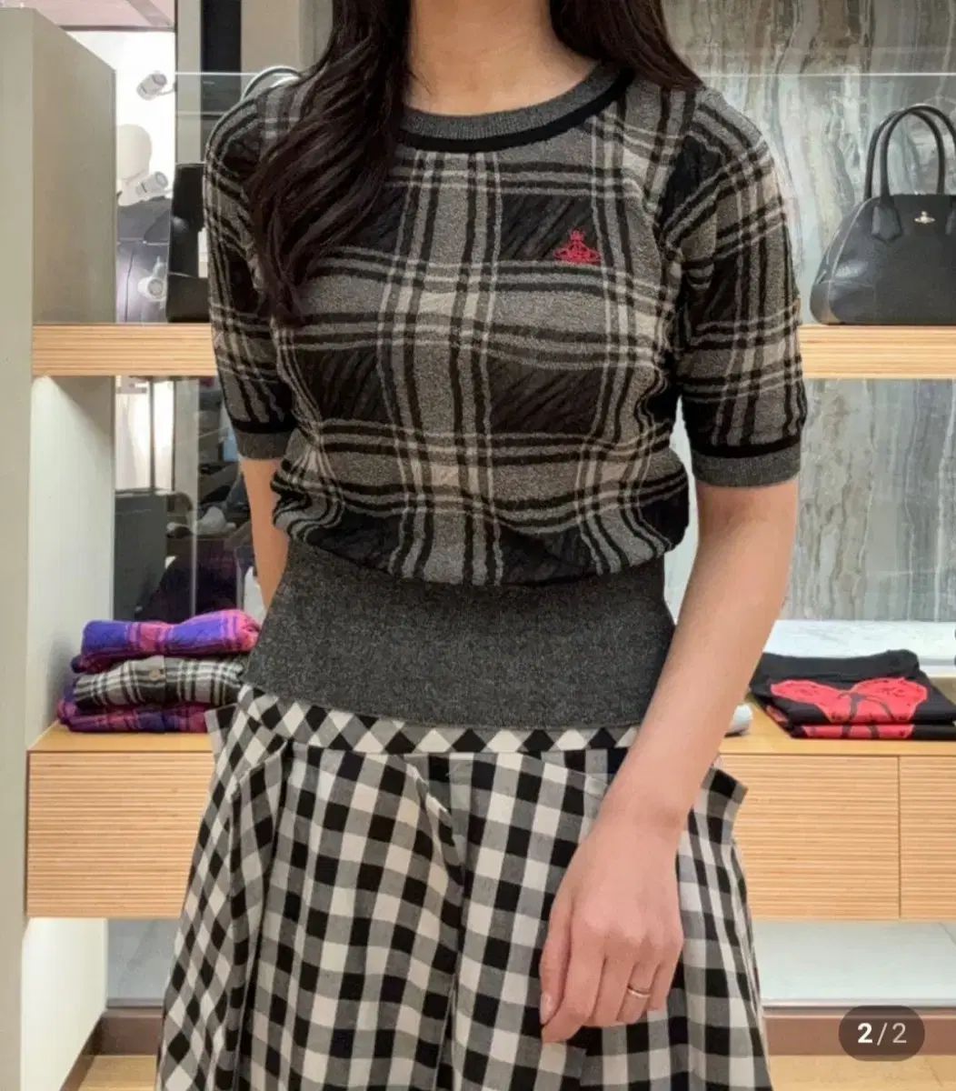 VIVIENNE WESTWOOD RED LABEL チェック 半袖 ニット