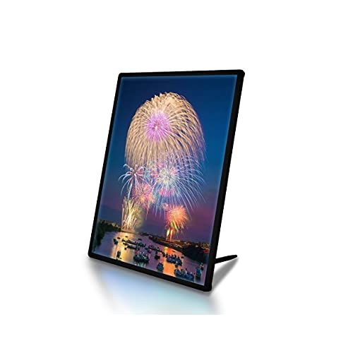 LEDポスターパネル 薄型 ブラック/シルバー ポスターフレーム バックライト ライトパネル 軽量 店舗看板 (LED-PU-A3-BK) (ブラック, A3) 国内発送 21777946