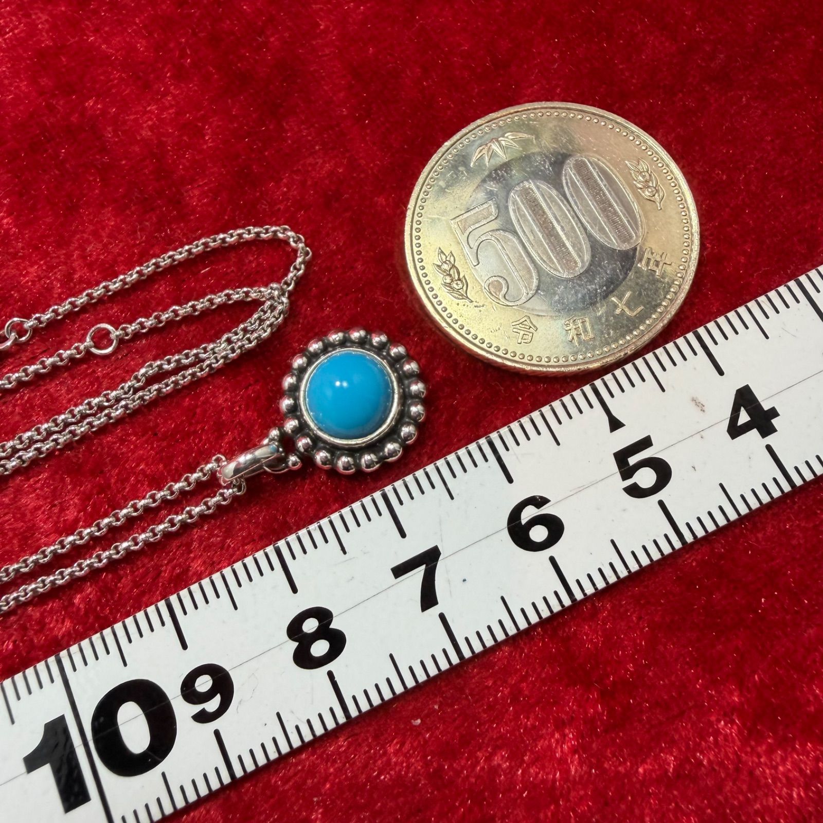 美品 ネックレス ターコイス ♯9A ジョージジェンセン/GEORG JENSEN 