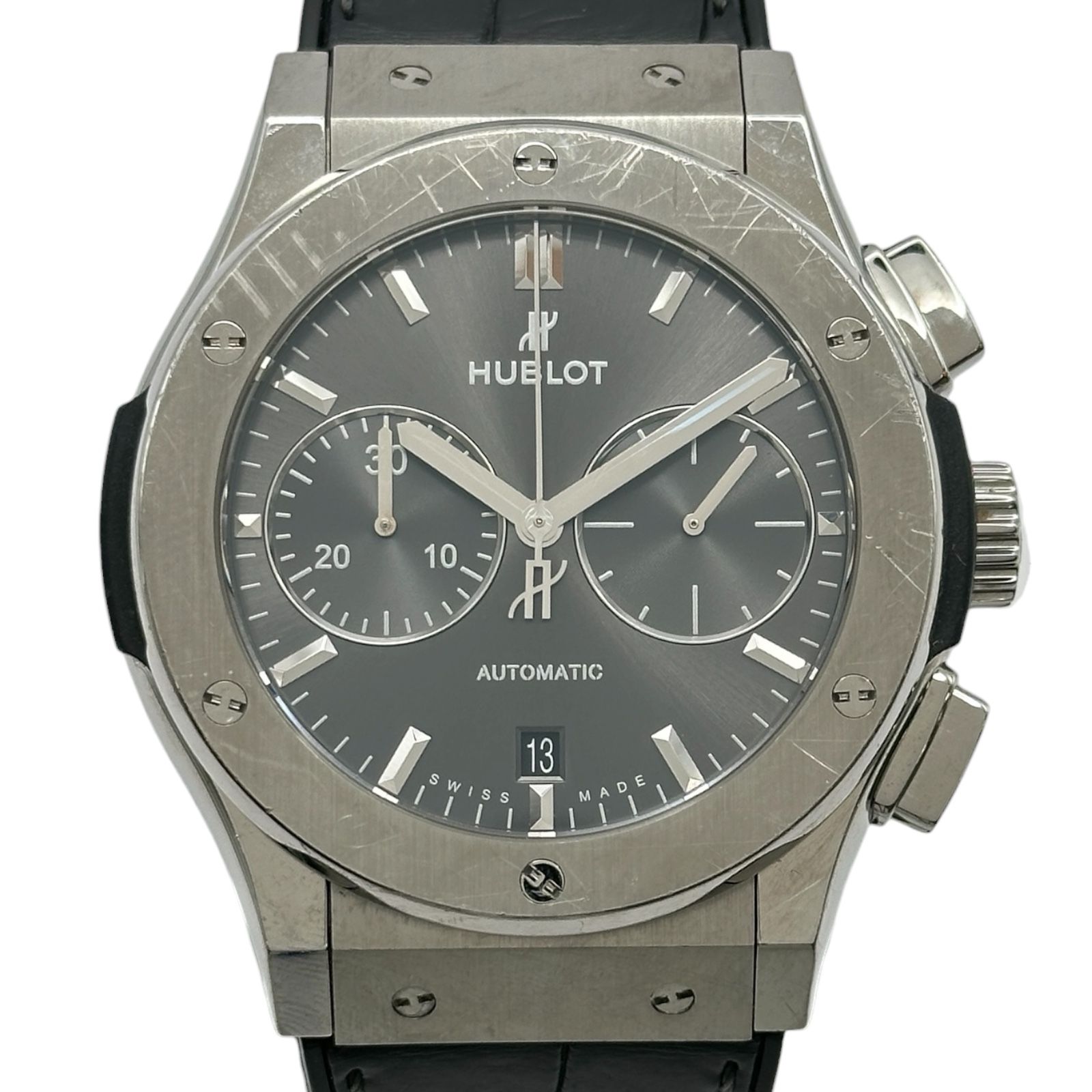 ウブロ HUBLOT クラシックフュージョン チタニウム クロノグラフ レーシンググレー 521.NX.7071.LR グレー チタン 自動巻き メンズ 腕時計
