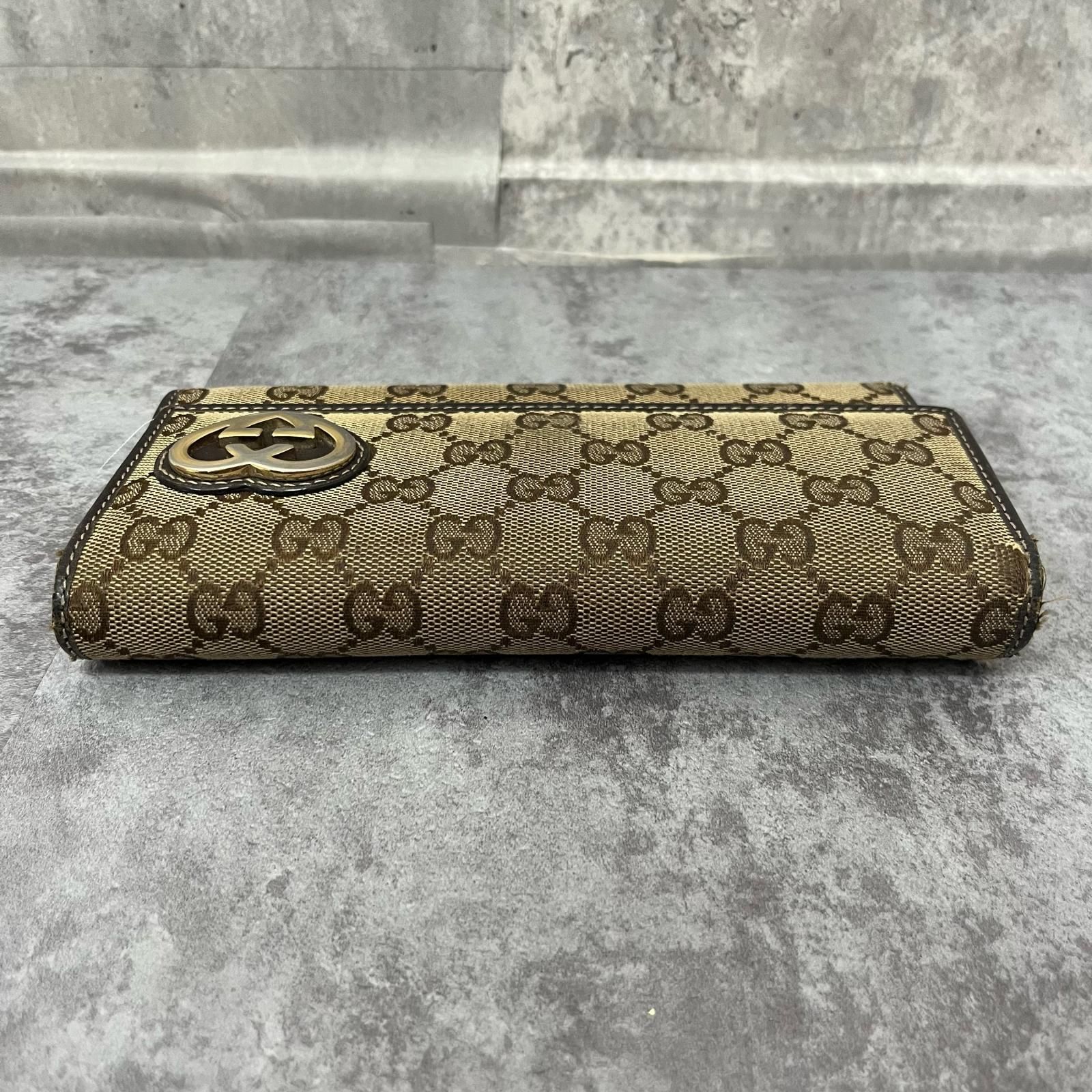 GUCCI】グッチ 箱付き ギャラ付き GGキャンバス長財布 インター