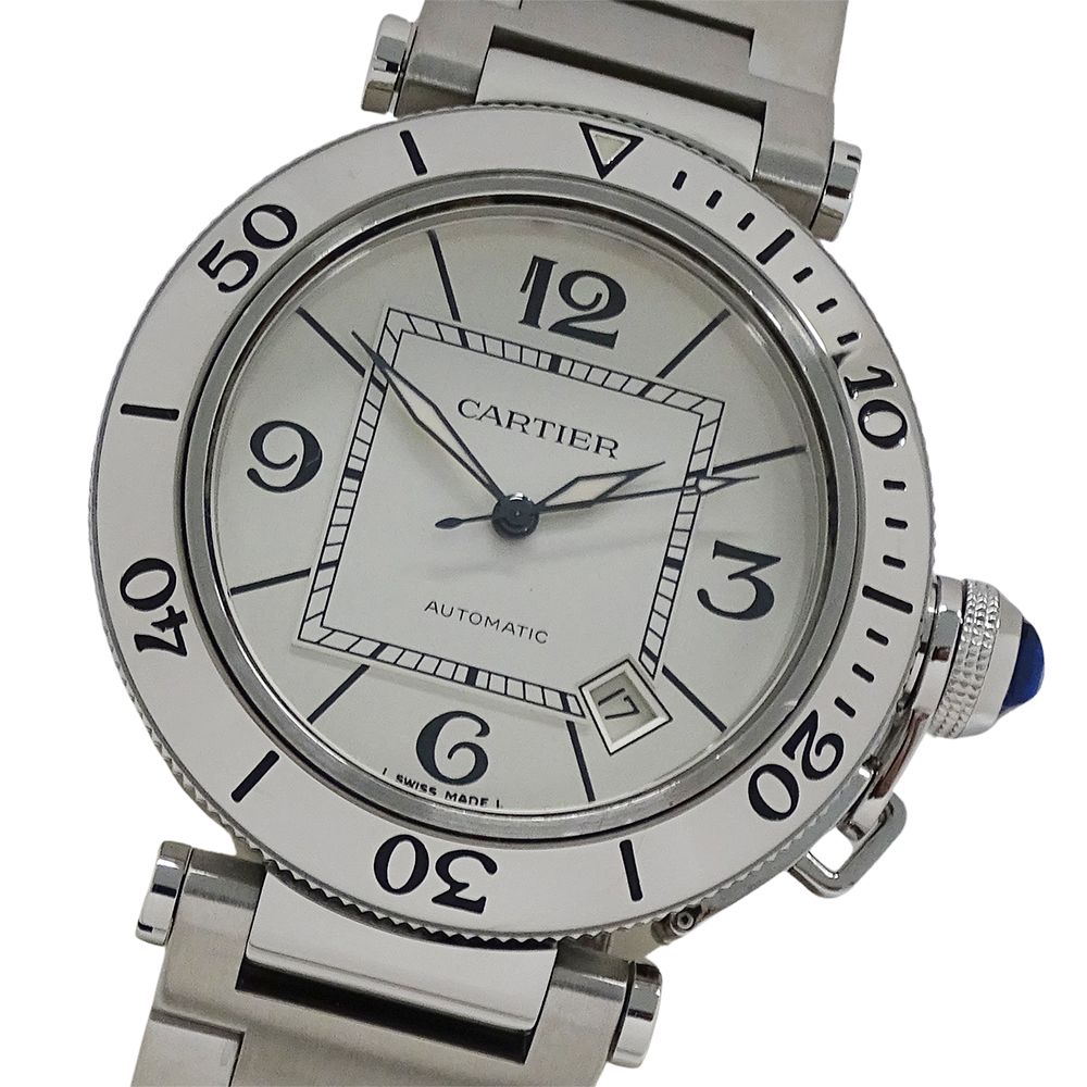 カルティエ Cartier 時計 メンズ ブランド パシャ シータイマー デイト 自動巻き AT ステンレス SS W31080M7 シルバー 磨き済み 【中古】