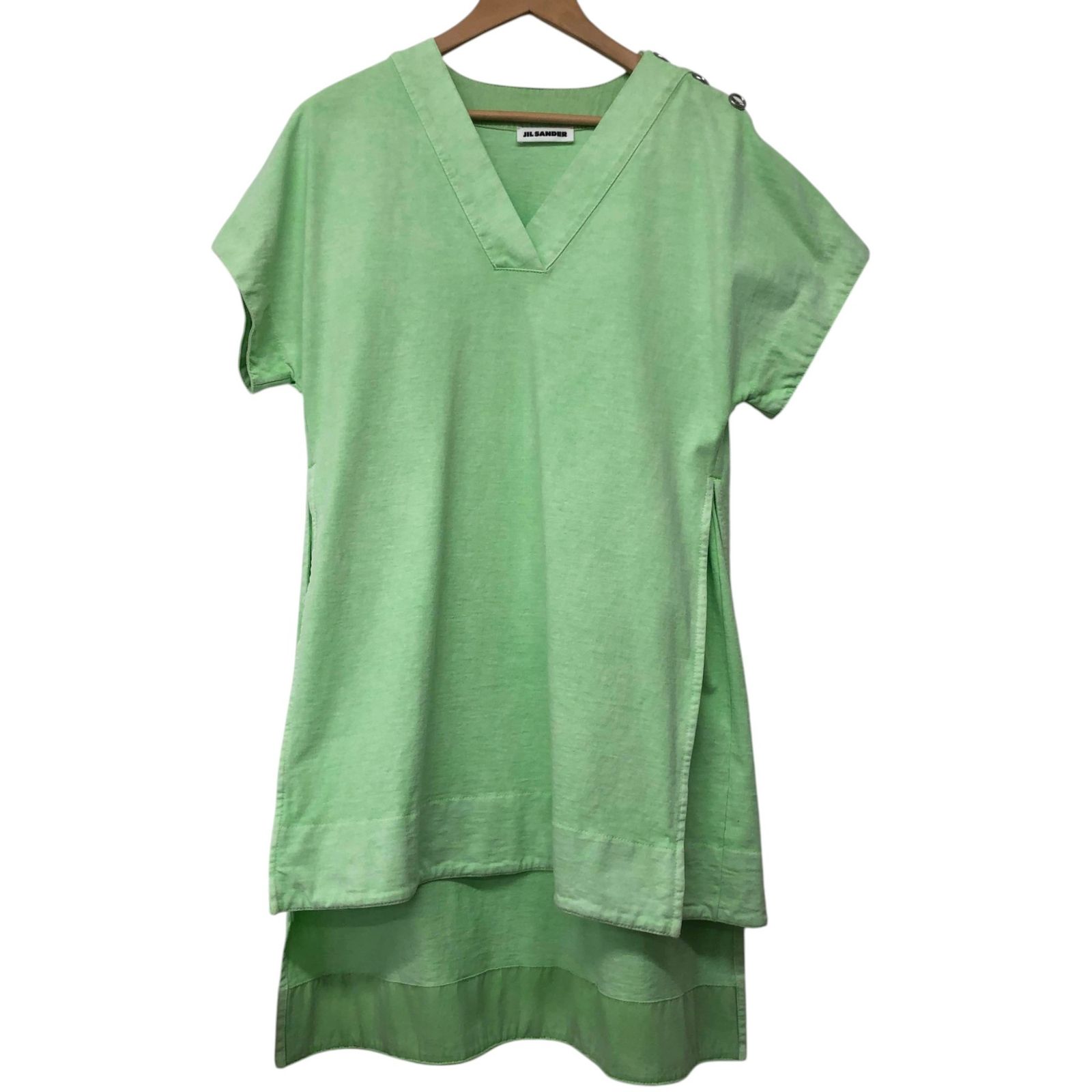 JIL SANDER/ジルサンダー/Vネック/半袖ワンピース/ミントグリーン/RS1383
