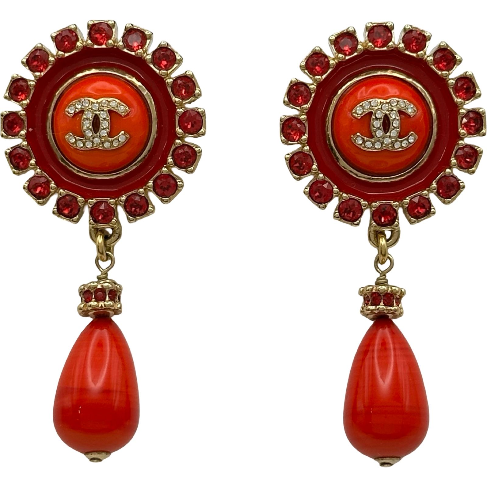 シャネル CHANEL ココマークピアス レッド エナメル アクセサリー