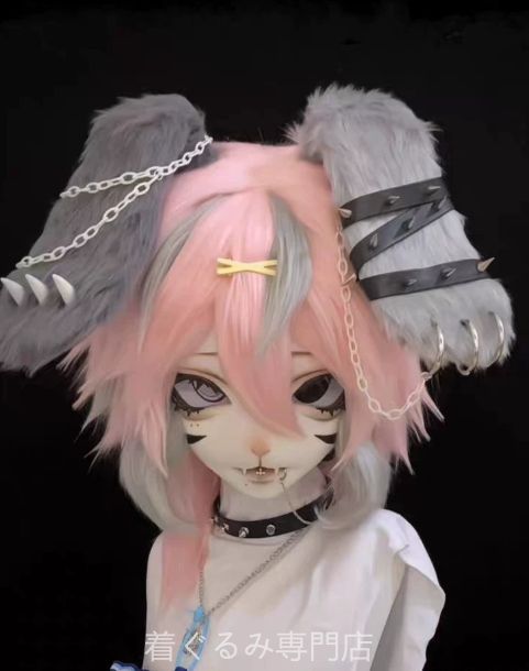 犬 猫 着ぐるみ ヘッド全頭 ヘッド ケモノ ファースーツ ぬいぐるみ コスプレ コスチューム Kurumi 一点物 C138
