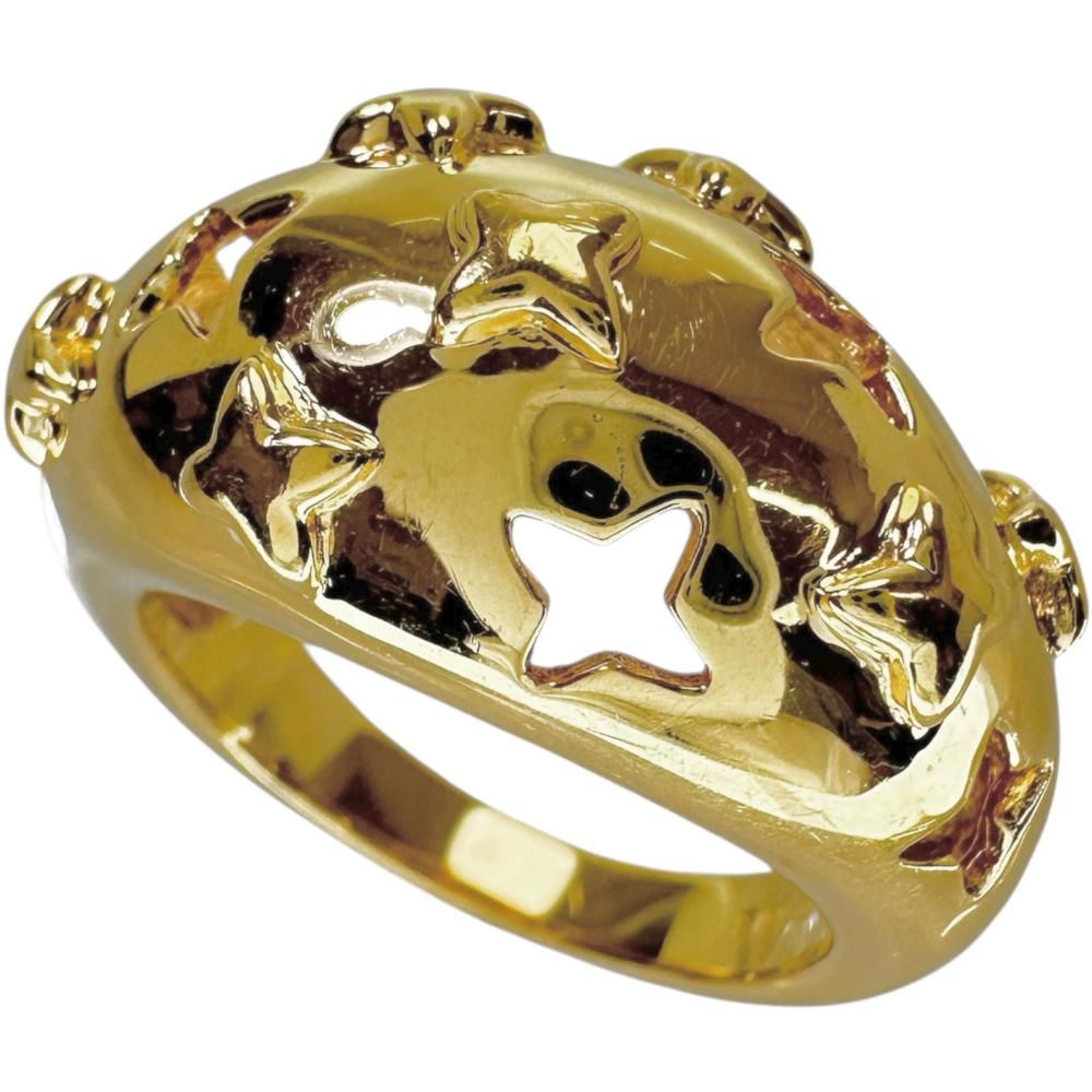 10号 【MIKIMOTO/ミキモト】星凹凸デザイン リング・指輪 K18YGイエローゴールド 18金 7.8g レディース 【中古】【真子質店】【NN】