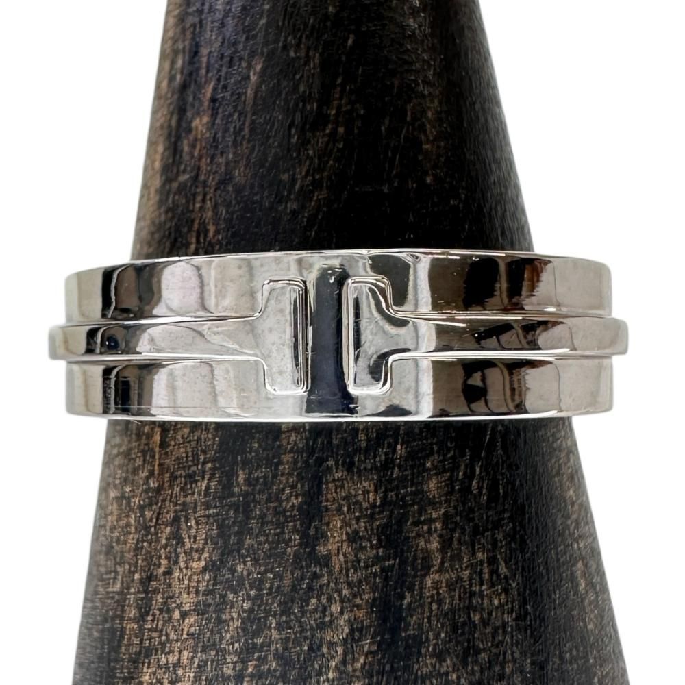 15号 【TIFFANY&Co./ティファニー】Tナローリング リング・指輪 K18WGホワイトゴールド 18金 10.2g レディース 【中古】【真子質店】【GD】