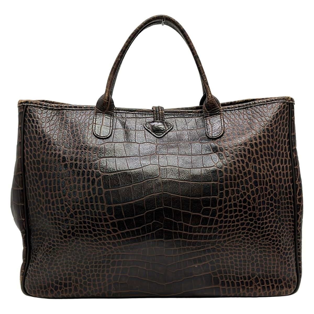 LONGCHAMP(ロンシャン) トートバッグ ロゾ ダークブラウン 型押し加工 