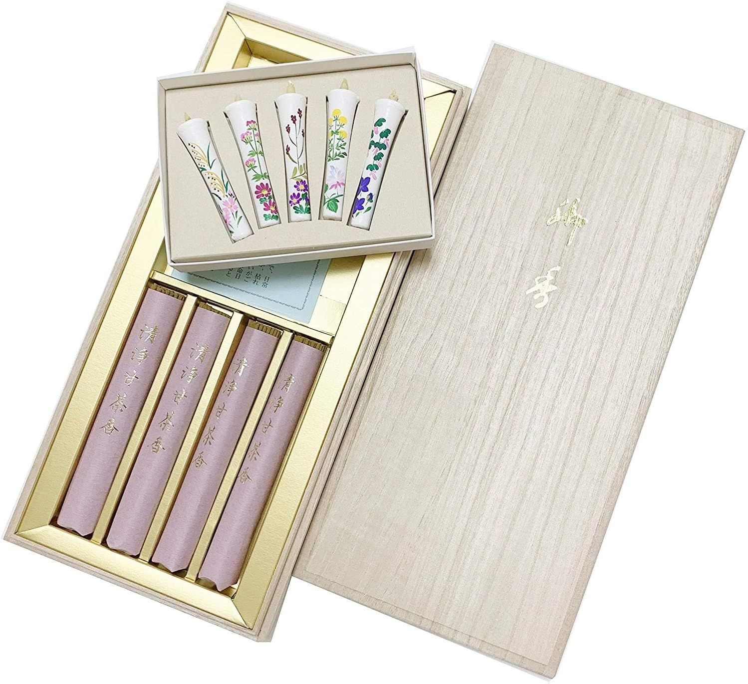 Awaji BaikundoのIncense Sticksギフト 手描き 仏壇用 進物用 Incense Sticks贈答用 初盆見舞いお供え物 和ろうそく I