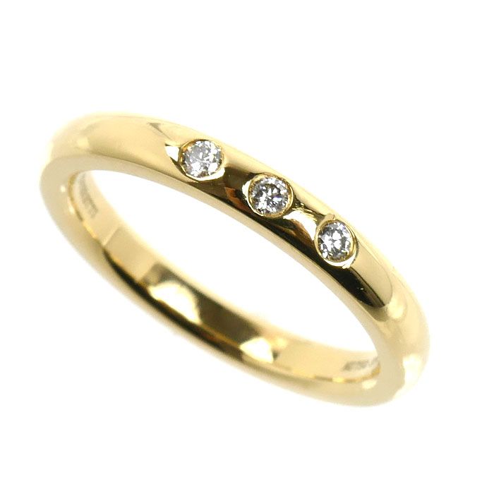 TIFFANY&Co. ティファニー K18YG イエローゴールド スタッキング バンド 3PD リング・指輪 60017119 ダイヤモンド 10号 3.9g レディース 中古