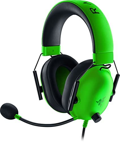 Razer BlackShark V2 X Green ゲーミングヘッドセット 3.5mmアナログ 7.1ch サラウンド 特許技術採用50mmドライバ 単一指向性マイク ノイズキャンセリング 高遮音性イヤーカップ 軽量240g PC PS4 a0818105