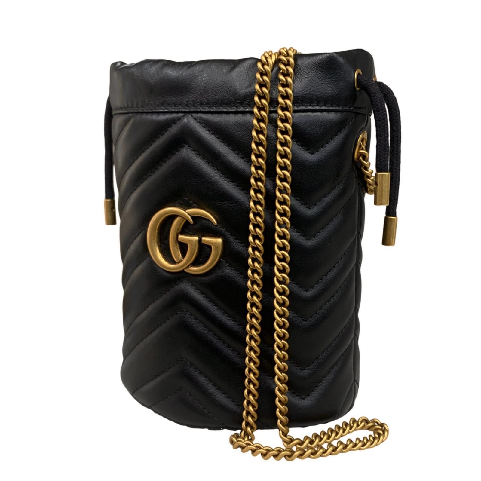 【瀬戸大橋店】 中古 GUCCI | グッチ ショルダーバッグ スモール バケットバッグ ブラック 【122】