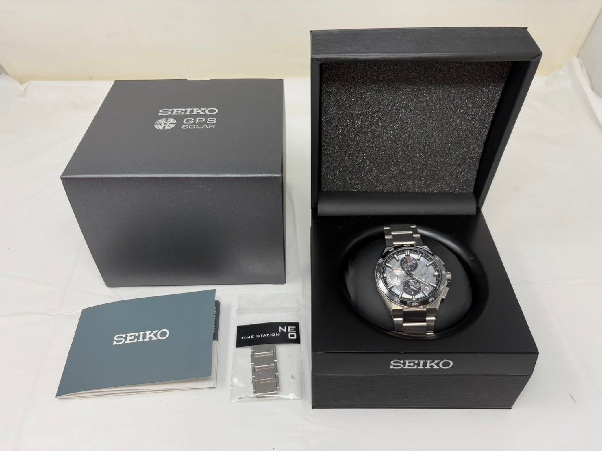 ◆SEIKO セイコー 腕時計 GPSソーラー SBXC153 アストロン 箱・コマ付き 中古 現状◆18082★