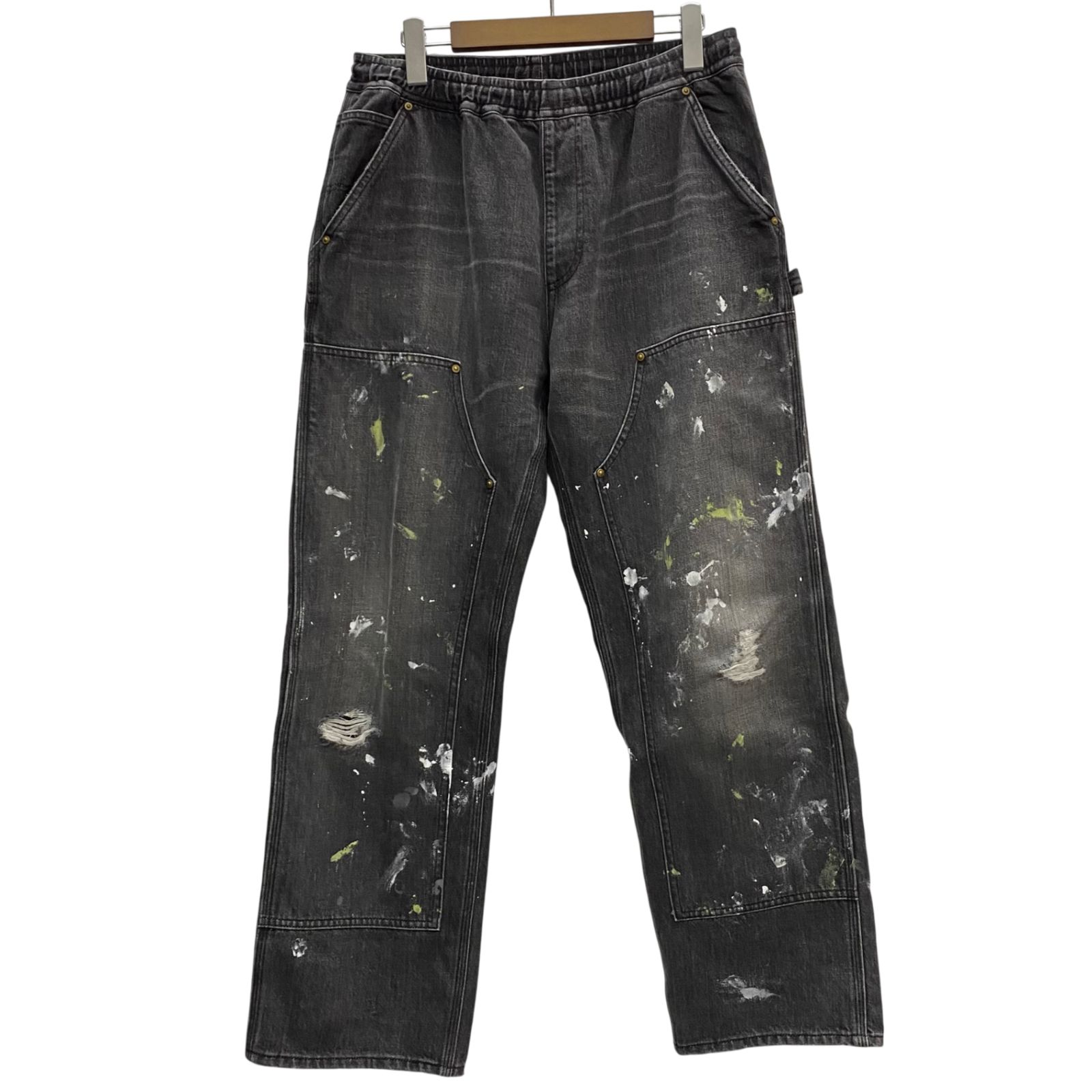 ジャクソンマティス JACKSON MATISSE × Skrova Double knee Pants ペンキ デニム ブラック ワンサイズ 201MB-1471 VB