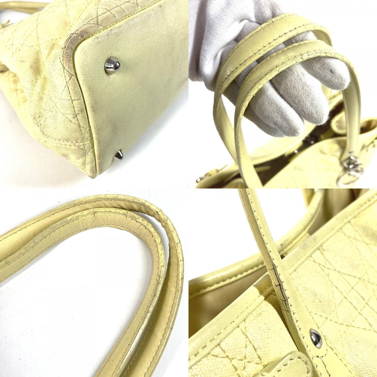 Dior ディオール ショルダーバッグ カナージュ キルティング ロゴ レザー/コーティングキャンバス イエロー Dior ディオール ショルダーバッグ カナージュ キルティング ロゴ レザー/コーティングキャンバス イエロー