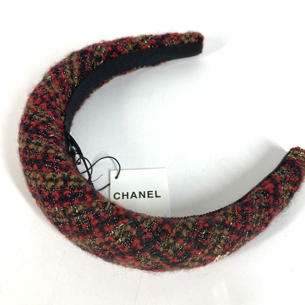 超美品！シャネル　ツイード　カチューシャ CHANEL シャネル カチューシャ ツイード CC ココマーク ロゴ ツイード