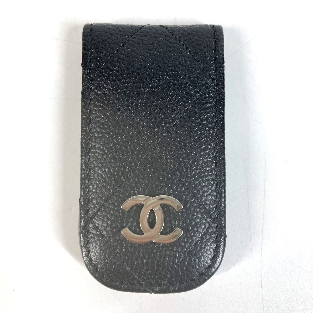 CHANEL シャネル マネークリップ CC ココマーク ロゴ マトラッセ キルティング キャビアスキン ブラック CHANEL シャネル マネークリップ CC ココマーク ロゴ マトラッセ キルティング キャビアスキン ブラック