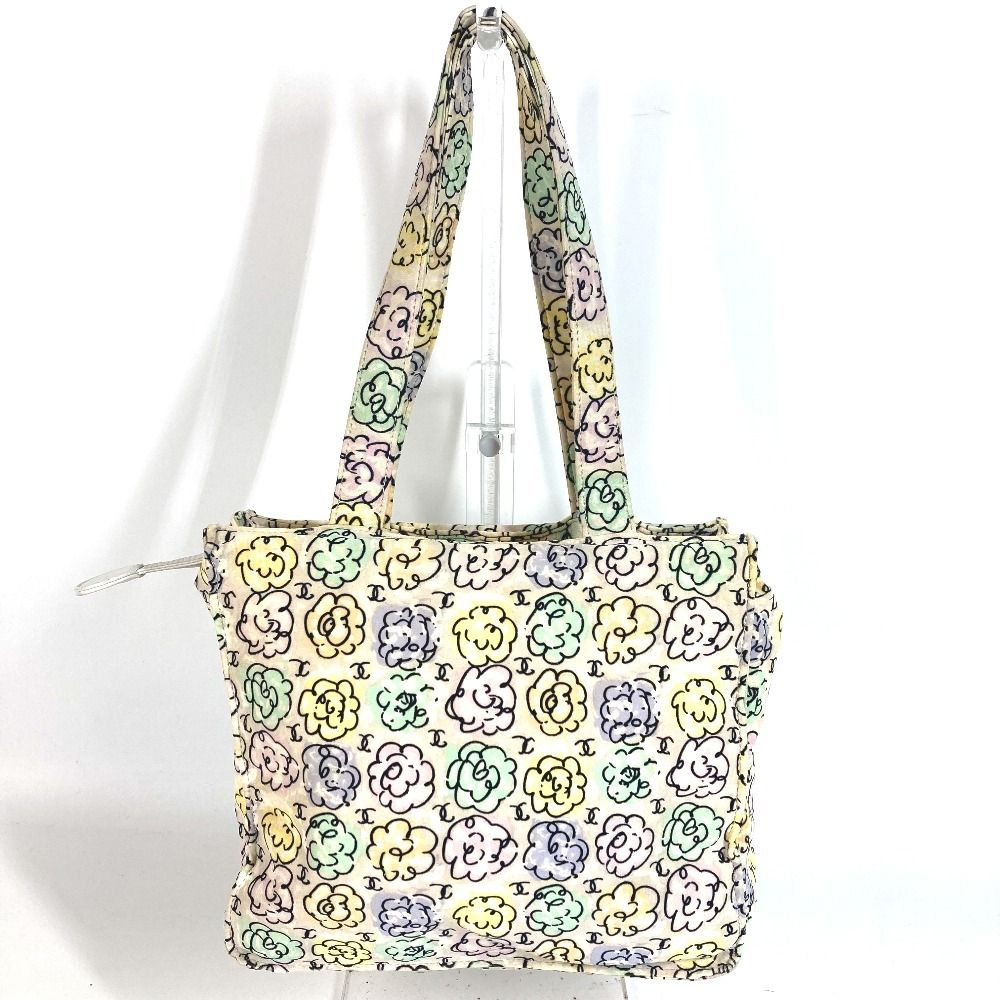 CHANEL シャネル ショルダーバッグ フラワー柄 ロゴ CC ココマーク 花柄 キャンバス マルチカラー