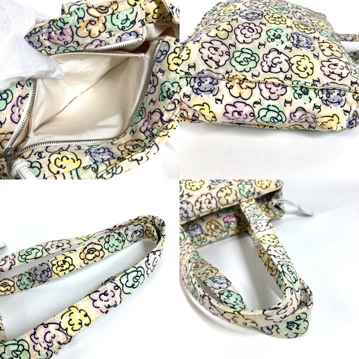 24SS CHANEL シャネル ココマーク レース スリングバック 花柄 CHANEL シャネル ショルダーバッグ フラワー柄 ロゴ CC ココマーク 花