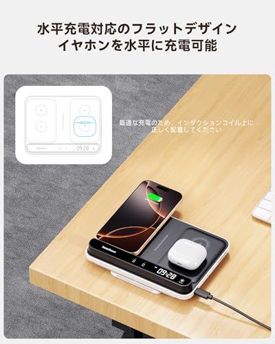 ワイヤレス充電器 2台、iPhone/Galaxy/Pixel対応 充電スタンド 2台同時 置くだけ、折りたたみ式ステーション、iPhone 17/16/15/14シリーズ、Samsung Galaxy S25/S24/S23、Google Pixel 9as ワイヤレス充電器 2台、iPhone/Galaxy/Pixel対応 充電スタンド 2台同時 置くだけ、折りたたみ式ステーション、iPhone 17/16/15/14シリーズ、Samsung Galaxy S25/S24/S23、Google Pixel 9as