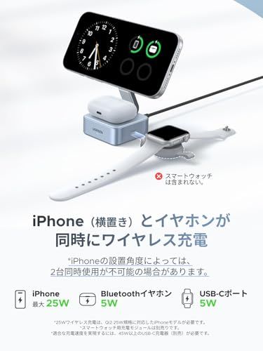 UGREEN MagFlow 【世界初発売 技術革新】25W Qi2 ワイヤレス充電器 超高速・超高効率ワイヤレス充電 MagSafe対応 2-in-1 マグセーフ充電器 Thermal Guard温度制御 折畳み コンパクト iphone17/16/15as UGREEN MagFlow 【世界初発売 技術革新】25W Qi2 ワイヤレス充電器 超高速・超高効率ワイヤレス充電 MagSafe対応 2-in-1 マグセーフ充電器 Thermal Guard温度制御 折畳み コンパクト iphone17/16/15as