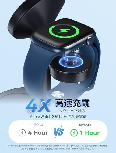 Hevanto 2026 MagSafe充電器 3in1 ワイヤレス充電器 Qi認証 極小 15W急速充電スタンド iPhone 17/17e/16/15/14/13/12 Apple Watch AirPods対応 マグセーフ充電器 3台同時充電 まぐせas Hevanto 2026 MagSafe充電器 3in1 ワイヤレス充電器 Qi認証 極小 15W急速充電スタンド iPhone 17/17e/16/15/14/13/12 Apple Watch AirPods対応 マグセーフ充電器 3台同時充電 まぐせas