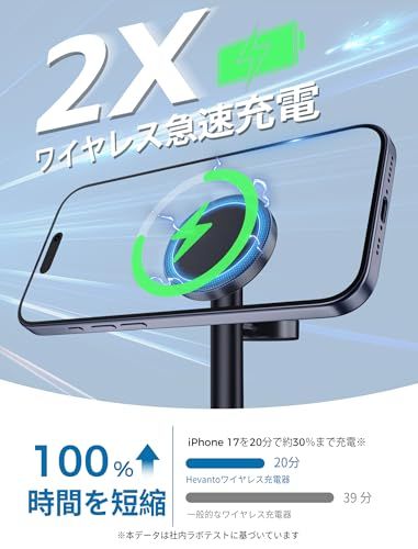 Hevanto 2026 MagSafe充電器 3in1 ワイヤレス充電器 Qi認証 極小 15W急速充電スタンド iPhone 17/17e/16/15/14/13/12 Apple Watch AirPods対応 マグセーフ充電器 3台同時充電 まぐせas Hevanto 2026 MagSafe充電器 3in1 ワイヤレス充電器 Qi認証 極小 15W急速充電スタンド iPhone 17/17e/16/15/14/13/12 Apple Watch AirPods対応 マグセーフ充電器 3台同時充電 まぐせas