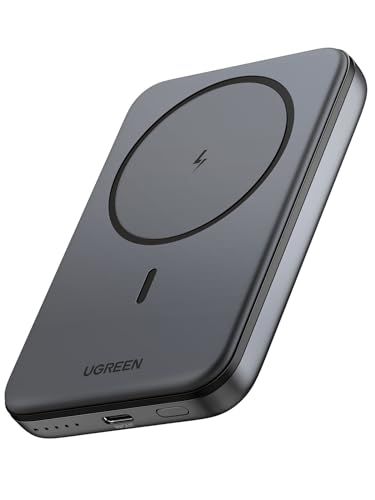UGREEN Magnetic Wireless Qi 7.5W マグネット式ワイヤレス充電対応 10000mAh 10N超強力な吸着力 コンパクト USB-C入出力 PD 20W 急速充電対応 PSE技術基準適合 お肌に優しいシリコン素材 iPhone1as
