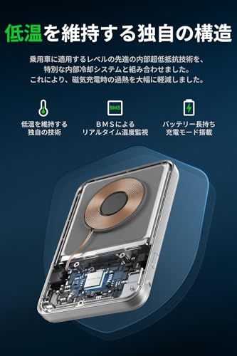EcoFlow 5000mAh エコフロー PD 30W急速充電対応 Qi2ワイヤレス充電対応 マグネット式ワイヤレス充電対応 デバイス2台同時充電 スタンド付き USB-Cケーブル付き Magsafe Power Bank 残量表示 小型 軽量 PSE技as EcoFlow 5000mAh エコフロー PD 30W急速充電対応 Qi2ワイヤレス充電対応 マグネット式ワイヤレス充電対応 デバイス2台同時充電 スタンド付き USB-Cケーブル付き Magsafe Power Bank 残量表示 小型 軽量 PSE技as