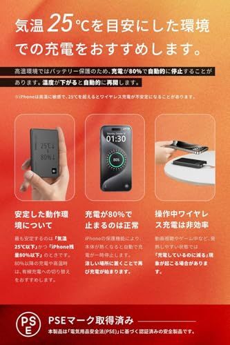 MATECH Qi2 マグセーフ 超薄型 小型 軽量(薄さ12.9mm, 10000mAh)【MagSafe対応マグネット式/最大出力15W ワイヤレス/タイプC PD22W/iPhone12~16対応】(MagOn Prime 10000) (ホワイト)as MATECH Qi2 マグセーフ 超薄型 小型 軽量(薄さ12.9mm, 10000mAh)【MagSafe対応マグネット式/最大出力15W ワイヤレス/タイプC PD22W/iPhone12~16対応】(MagOn Prime 10000) (ホワイト)as
