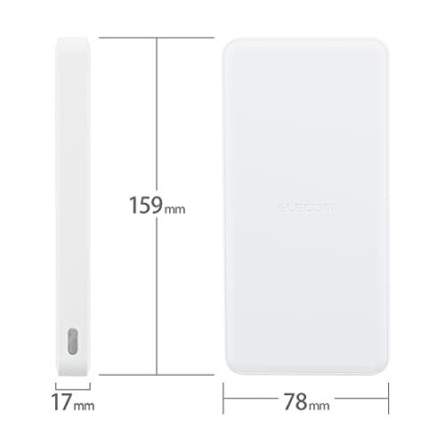 エレコム 大容量 急速充電 12000mAh USB PD対応 20W リン酸鉄 2台同時充電 出力2ポート (Type-C/USB-A) 入力(Type-C) 【 iPhone 16 15 14 / iPad/Android 各種対応】 ホワイト DE-as エレコム 大容量 急速充電 12000mAh USB PD対応 20W リン酸鉄 2台同時充電 出力2ポート (Type-C/USB-A) 入力(Type-C) 【 iPhone 16 15 14 / iPad/Android 各種対応】 ホワイト DE-as