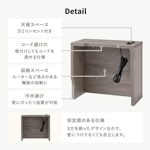 RASIK ルーター 収納 ケーブルボックス 角置きタイプ 幅40cm グレージュ 配線隠し コード コンセントボックス wifi 整理 Nelio ネリオas 6fb882e6