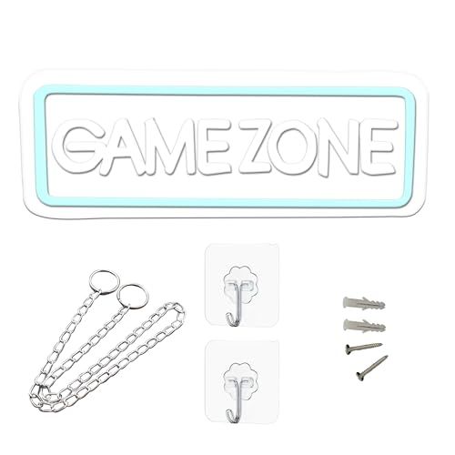 EdisonBrain 【GAME ZONE】 ネオンサイン 9段階 調光可能 ゲームゾーン LED ゲーマー ネオンライト 壁掛け USB給電 パブ ゲーミングルーム 装飾as 043b0fba