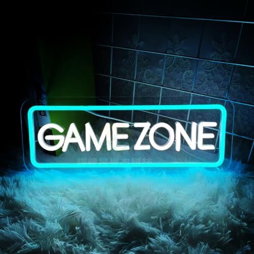 EdisonBrain 【GAME ZONE】 ネオンサイン 9段階 調光可能 ゲームゾーン LED ゲーマー ネオンライト 壁掛け USB給電 パブ ゲーミングルーム 装飾as 043b0fba