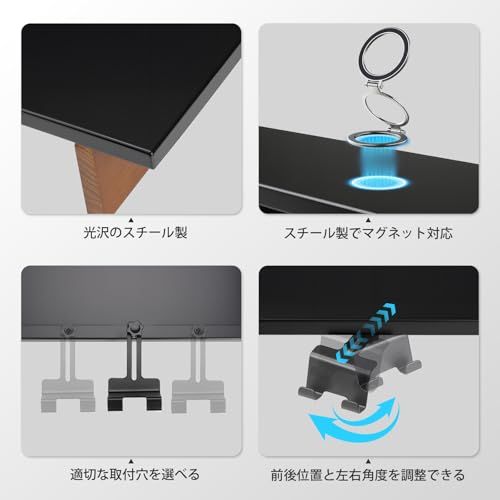 SHUWEI モニター台卓上 横幅100cm デスクシェルフ 2段 トレーとスマホスタンド付き スチール製天板 パソコン台 卓上 2台用 デスク周り収納 型番SW-ZGJ-01 (ブラック, 横幅100cm)as da8c8411 SHUWEI モニター台卓上 横幅100cm デスクシェルフ 2段 トレーとスマホスタンド付き スチール製天板 パソコン台 卓上 2台用 デスク周り収納 型番SW-ZGJ-01 (ブラック, 横幅100cm)as da8c8411