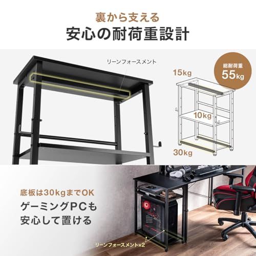 サンワダイレクト PCラック 幅60cm×奥行30cm×高さ70cm 総耐荷重55kg 棚板高さ調整 スチールフレーム ブラック 100-DESKF065BKas 34123ae9 サンワダイレクト PCラック 幅60cm×奥行30cm×高さ70cm 総耐荷重55kg 棚板高さ調整 スチールフレーム ブラック 100-DESKF065BKas 34123ae9